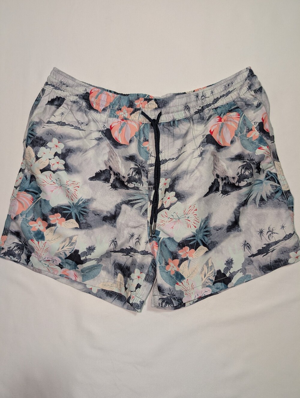 7 Diamonds Men's Swim Shorts Trunks Size XL Tropical Floral Print Great Cond